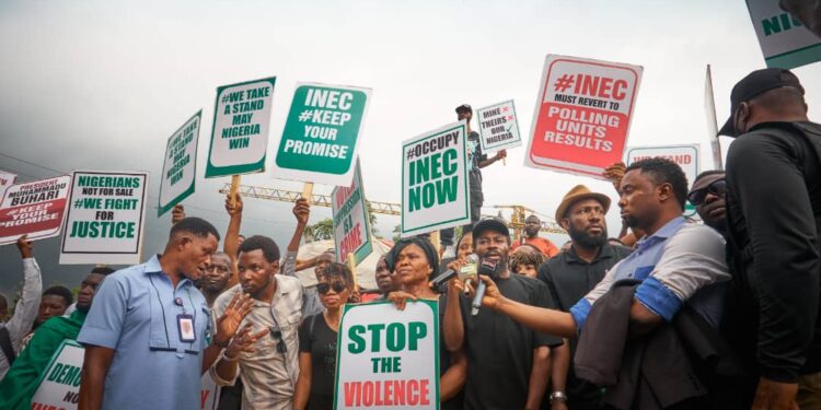 Annul 2023 Presidential election and constitute Interim government -Protesters Tell Buhari